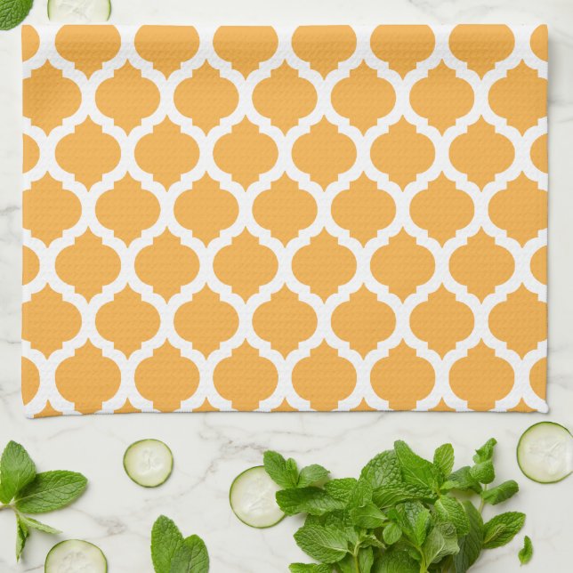 Toallas de cocina de patrón marroquí naranja (Doblado)