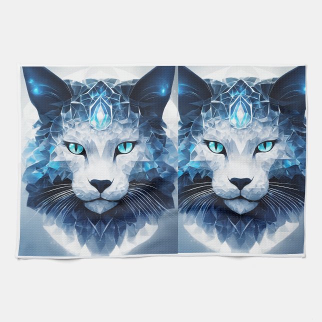 Toallas de cocina de plantilla para gatos de lujo  (Horizontal)