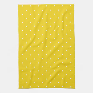 Toallas de cocina de punto de polka amarillo limón