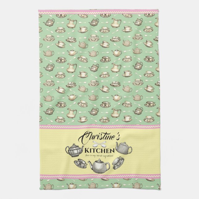 Toallas de cocina de té personalizadas (Vertical)