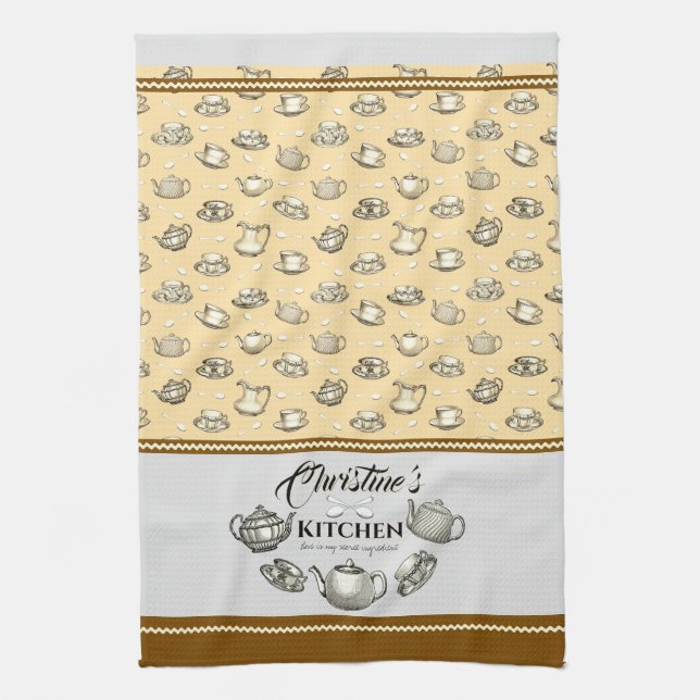 Toallas de cocina de té personalizadas (Vertical)