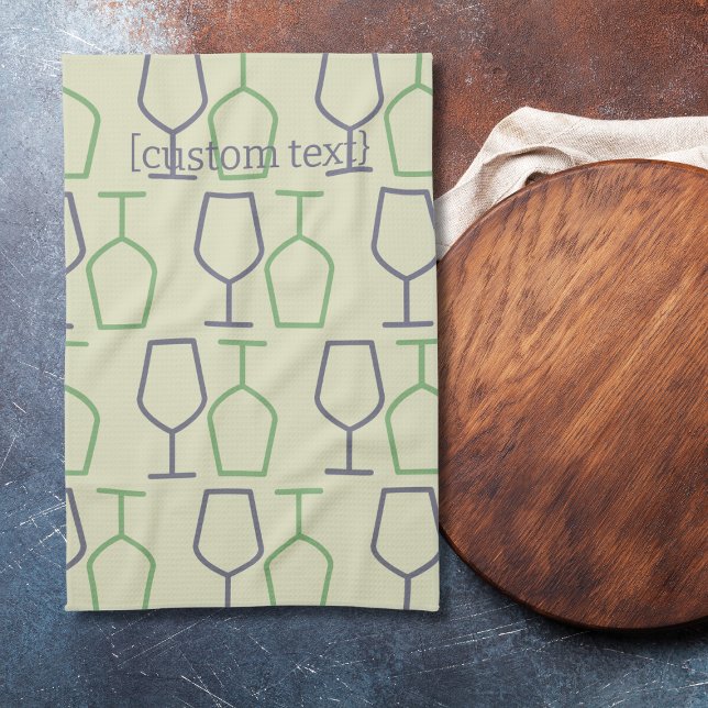 Toallas de cocina de vidrio de vino de Virginia (Personalized kitchen towel, Virginia wine)