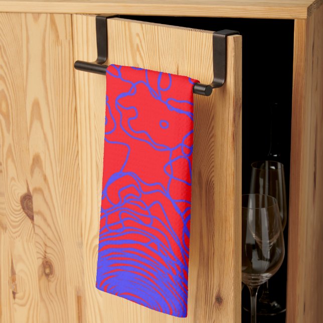 Toallas de cocina de yarn azul (Pliegue de tercios)
