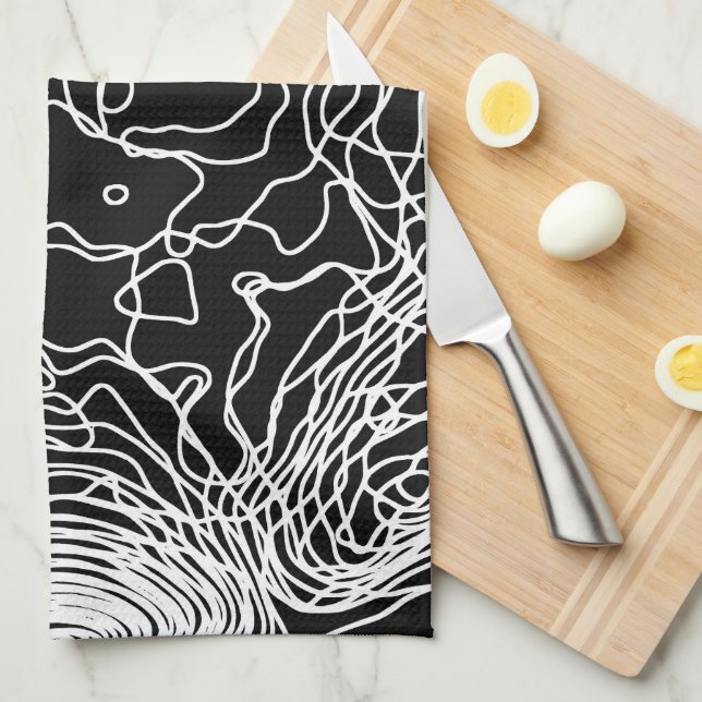 Toallas de cocina de yarn blanco (Doblado Cuarto)