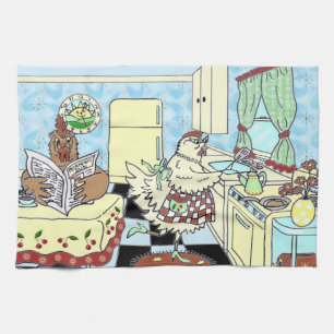 Toallas de cocina divertidas del pollo