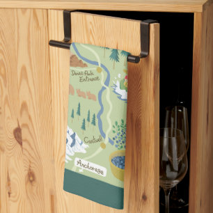 Toallas de cocina en el mapa del Borough de Denali