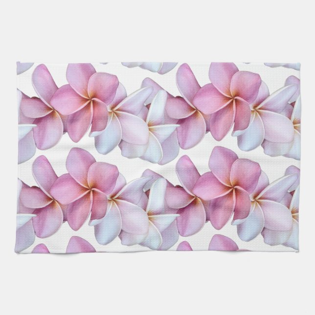 Toallas de cocina en Plumeria Blooms (Horizontal)