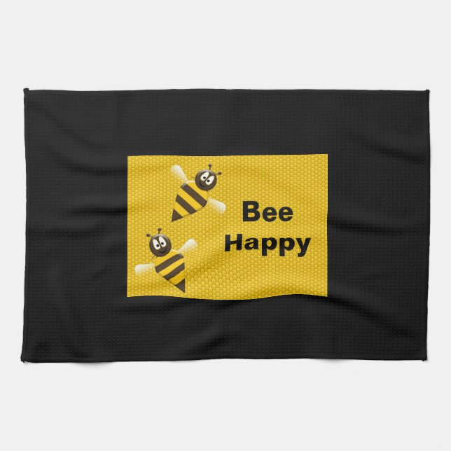 Toallas de cocina felices del abejorro de la abeja (Horizontal)