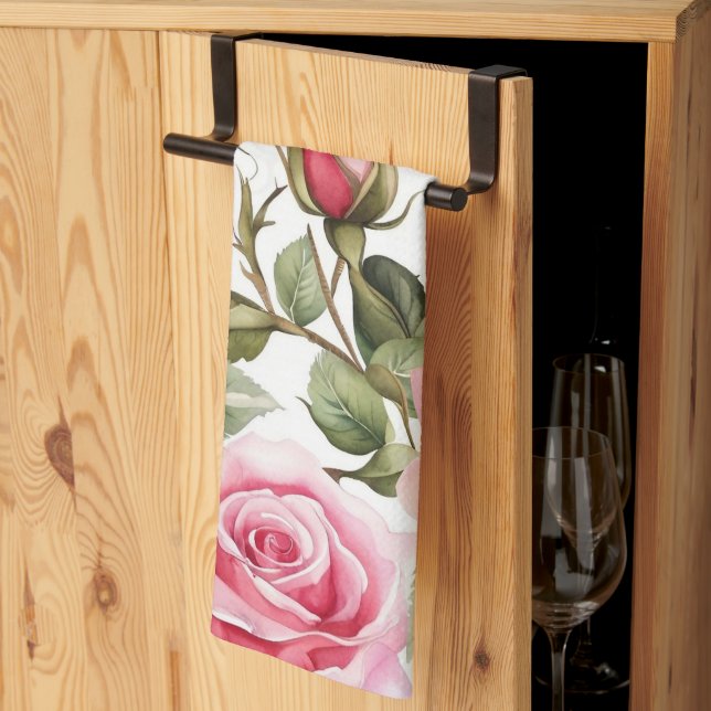 toallas de cocina floral de bonito (Pliegue de tercios)