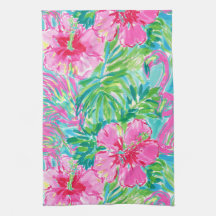 Toallas de cocina florales tropicales elegantes Fl
