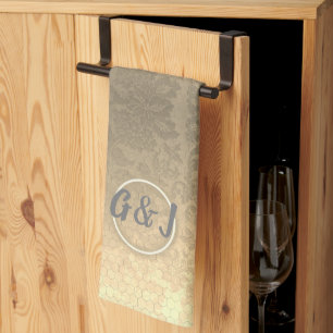 Toallas de cocina monograma de Honeycomb