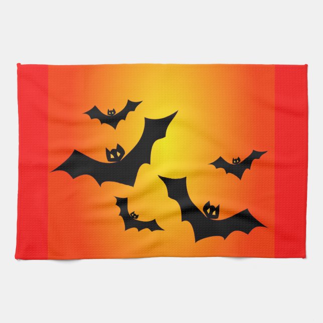 Toallas de cocina para bats de Halloween (Horizontal)