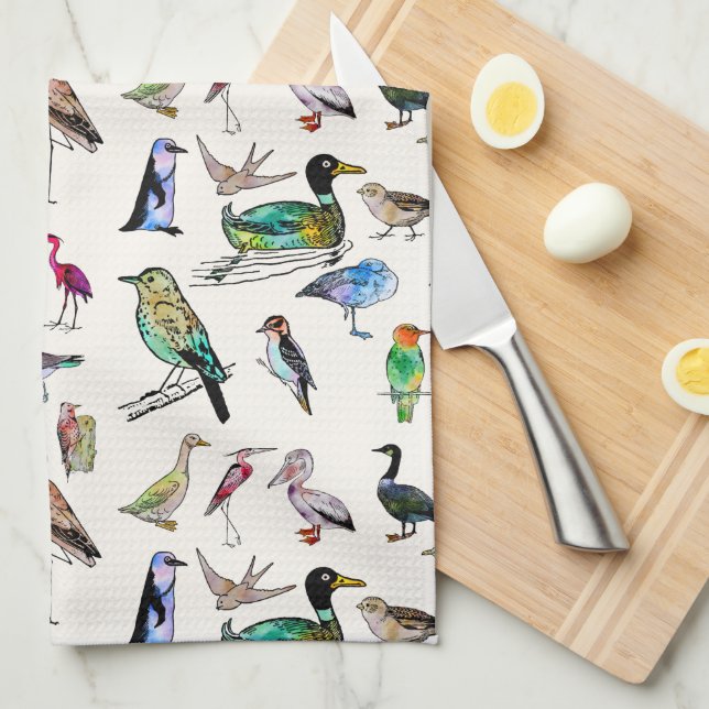 Toallas de cocina para el menú Aves (Doblado Cuarto)
