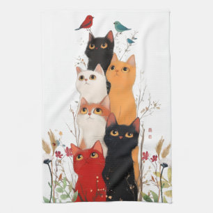 Toallas de cocina para gatos deliciosos y curiosos