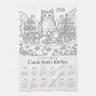 Toallas de cocina Paws & Tea Time Kitchen 2026 Cal