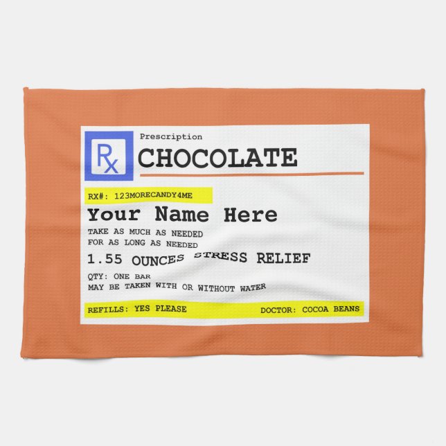 Toallas de cocina personalizadas de chocolate con  (Horizontal)