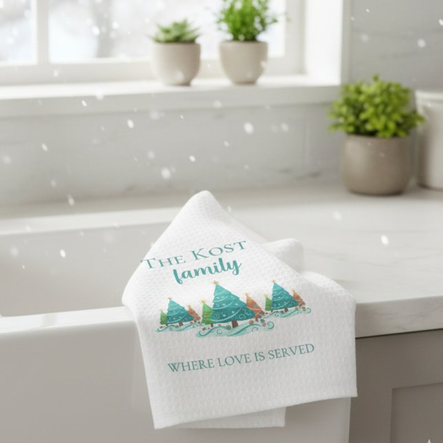 Toallas de cocina personalizadas de Navidad (Celebrate the holiday this season with these fun personalized Christmas kitchen towels! )