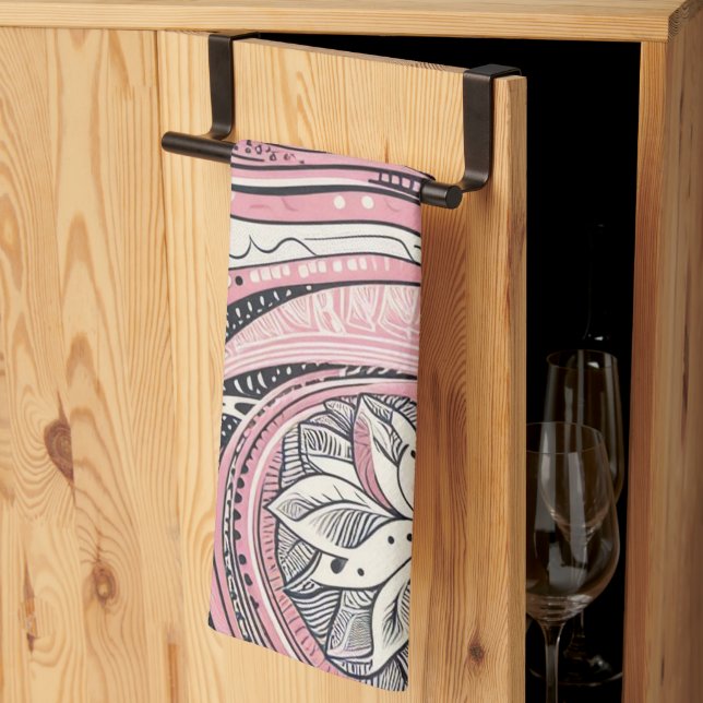 Toallas de cocina Pink Paisley The Home Studio (Pliegue de tercios)
