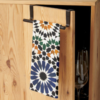 toallas de cocina portuguesa patrón azulejo medite