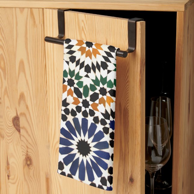 toallas de cocina portuguesa patrón azulejo medite (Pliegue de tercios)