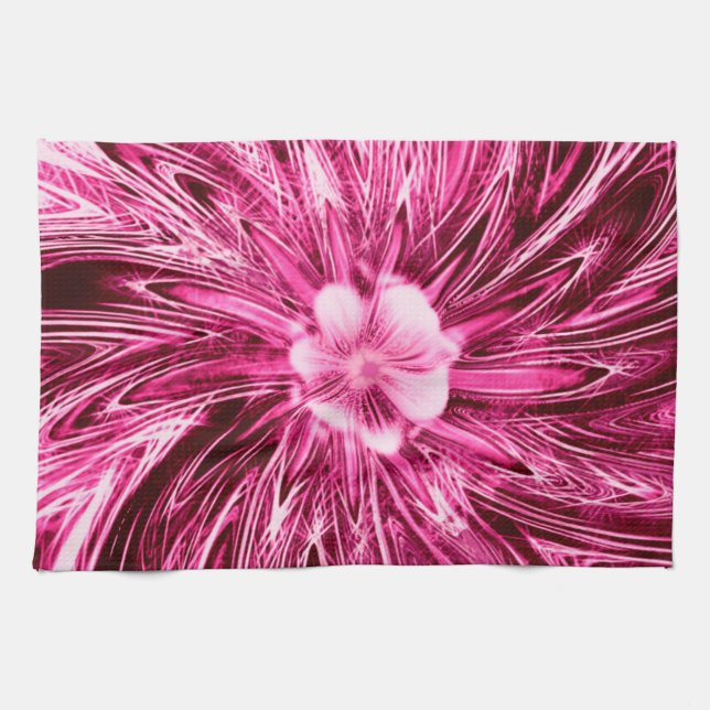 Toallas de cocina Resumen Líneas Flores violetas (Horizontal)