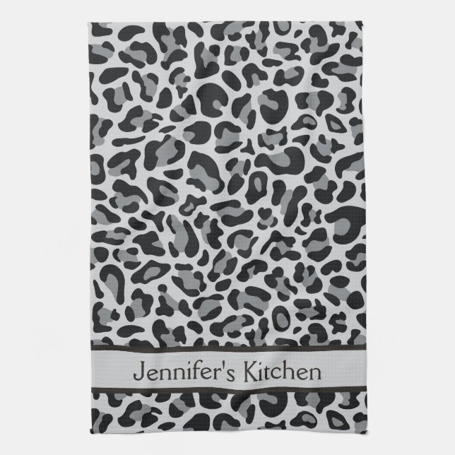 Toallas de cocina retro con estampado de leopardo  (Vertical)