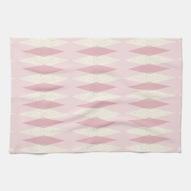 Toallas de cocina rosadas modernas de Argyle de (Horizontal)