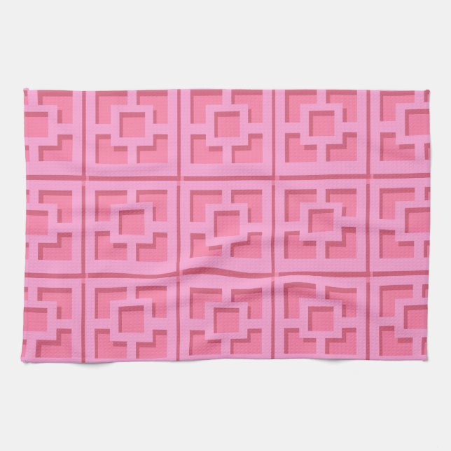 Toallas de cocina rosadas retro (Horizontal)