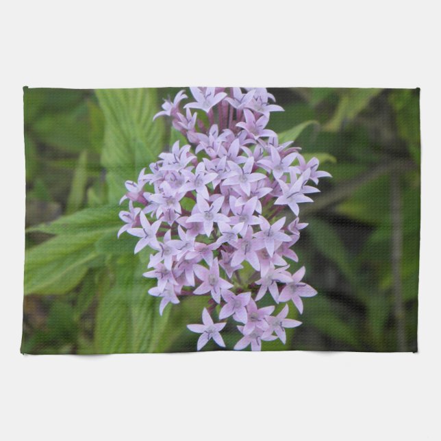 Toallas de cocina tropicales florales púrpuras y (Horizontal)