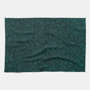 Toallas de cocina verde azuladas oscuras del