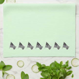 Toallas de cocina verdes con bandera patriótica