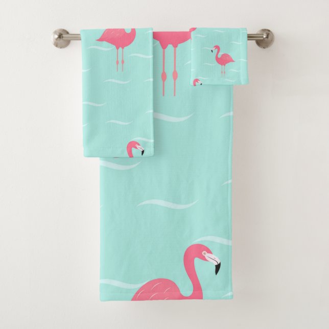 Toallas de flamingo rosas (In situ)