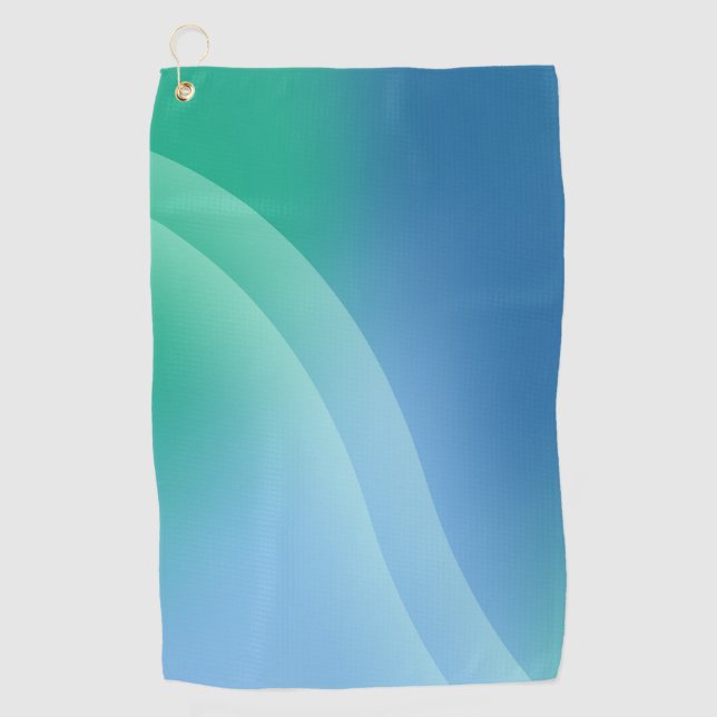 Toallas de golf con gradiente azul y verde (Anverso)