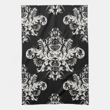 Toallas de plato elegantes negras y blancas