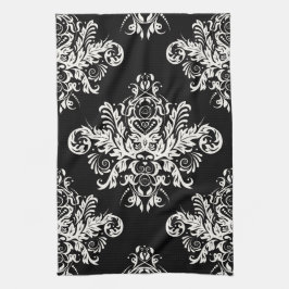 Toallas de plato elegantes negras y blancas