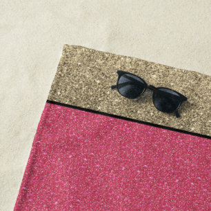Toallas de playa con aspecto de Purpurina de coral