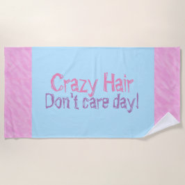 Toallas de playa con cabello divertido rosa púrpur