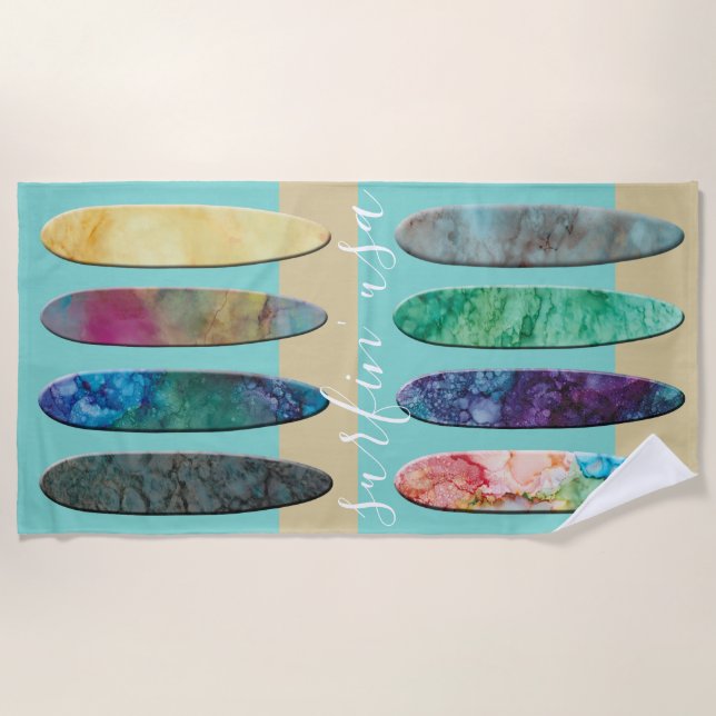 Toallas de playa en la arena (Anverso)