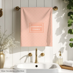 Toallas de Tartán Coral Pastel Chic Estética Baño
