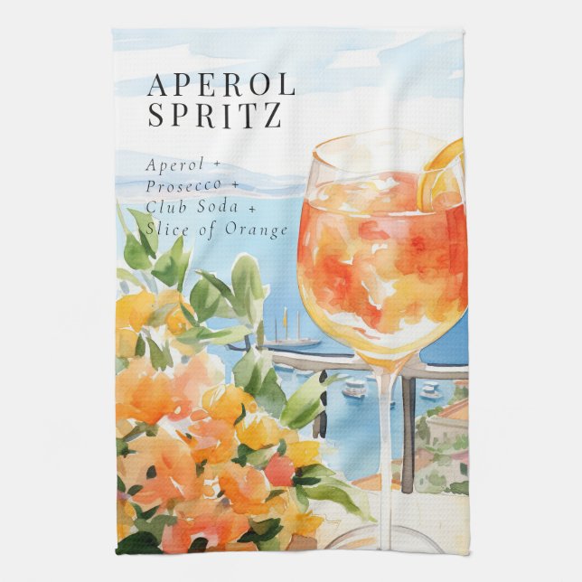 Toallas de té Aperol Spritz Amalfi Italia (Vertical)