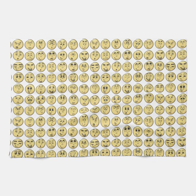 Toallas de té de la cocina de la emoji del cómic (Horizontal)