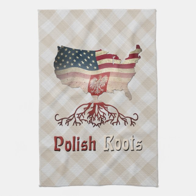Toallas de té de raíces polacas-americanas (Vertical)