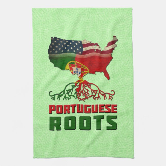 Toallas de té de raíces portuguesas norteamericana (Vertical)