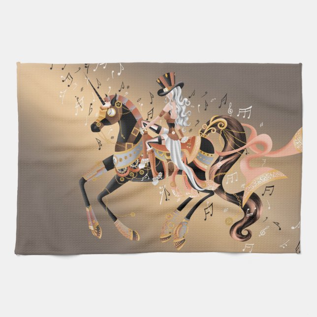 Toallas de té mecánicas Steampunk para caballos y  (Horizontal)