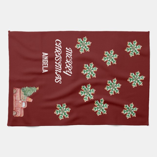 Toallas de té para Navidades de copos de nieve (Horizontal)