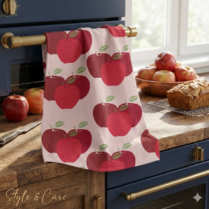 Toallas encantadoras con estampado de manzana para