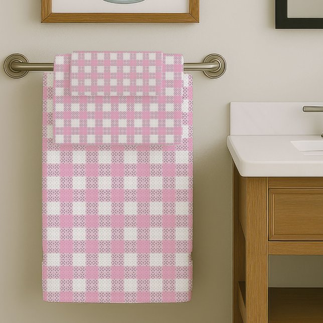 Toallas Modernas de Baño Rosa Chic (Chic Light Pink Towels Modern Bath Essentials)