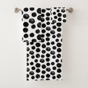 Toallas negras de moda simples del cuarto de baño