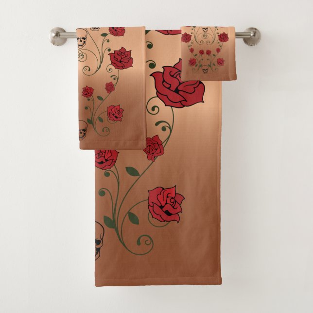 Toallas rojas - Calaveras y Rosas (In situ)