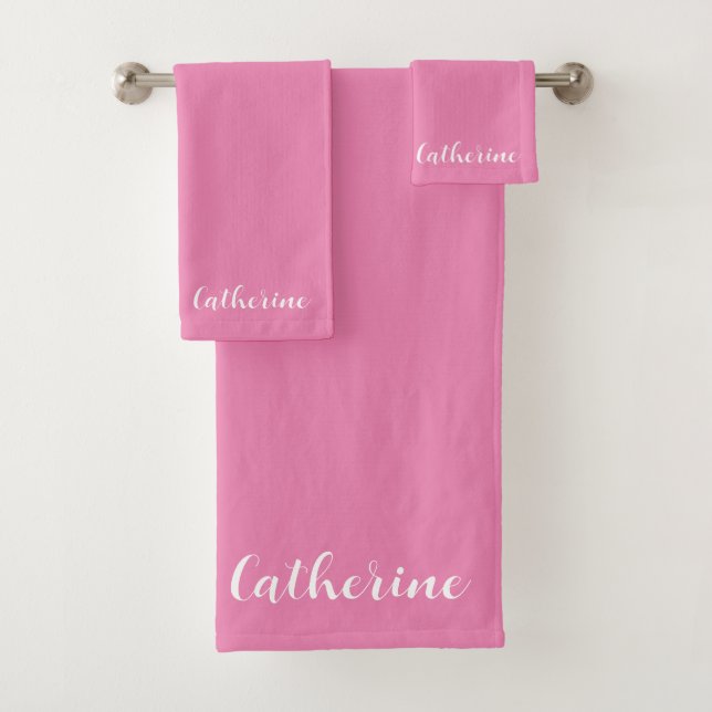 Toallas turquesas personalizadas con nombre (In situ)